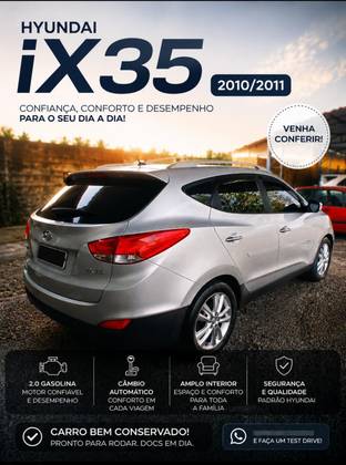 HYUNDAI IX35 2.0 MPFI GLS 4X2 16V GASOLINA 4P AUTOMÁTICO HYUNDAI IX35 2.0 MPFI GLS 4X2 16V GASOLINA 4P AUTOMÁTICO